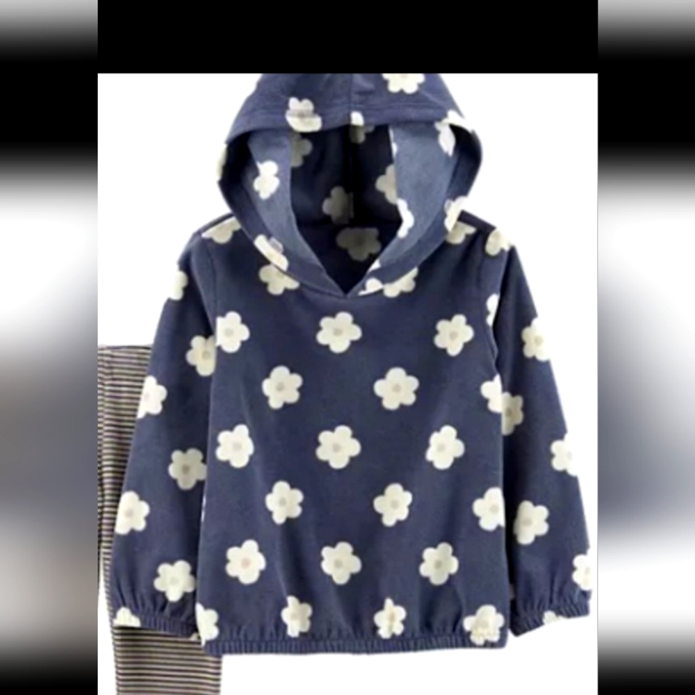 5 for $15/Carter's Grey Flower Fleece Hoodie